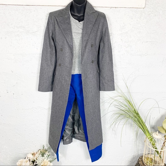 100% Wool Cour Carew Long Trench Coat - Picture 4 of 8